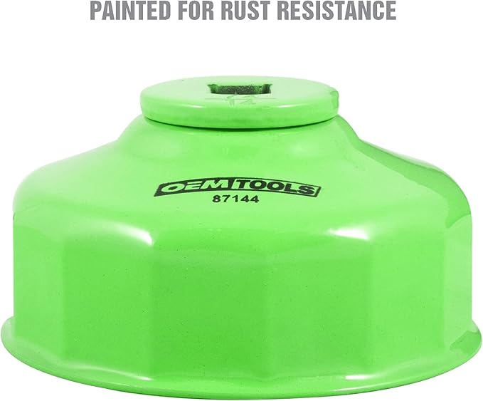 OEMTOOLS 74mm 14 Flute Oil Filter Wrench, Green, Blend