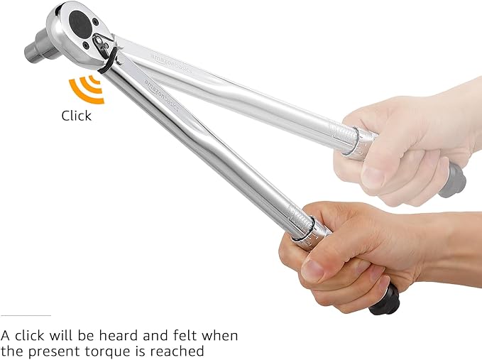 Amazon Basics 3/8-inch Drive Click Torque Wrench Ratchet, 15-80 ft.-lb, 20.4-108.5 Nm