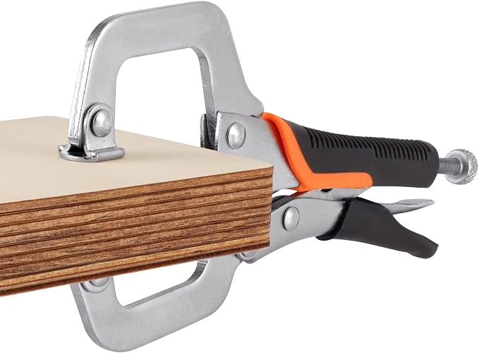 HOZEON 3 PCS 6 Inch C Clamp Locking Pliers, Heavy Duty Welding C Clamp Pliers with Swivel Pads, Vise Grip Locking Pliers Face Clamps for Woodworking, Welding, Building