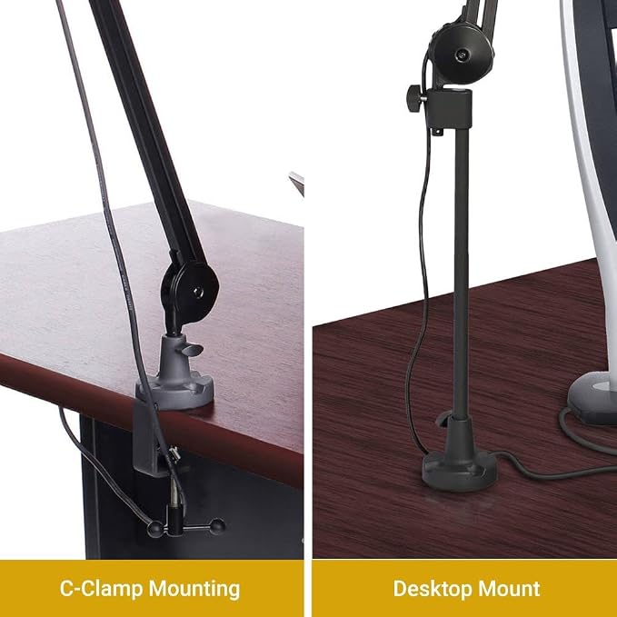 Two-Section Broadcast Microphone Boom Arm with Internal Springs Integrated XLR Cable, 40" Reach Desk Clamp, 360° Rotation, C-Clamp Mount and 14" Riser for Podcast Streaming Recording