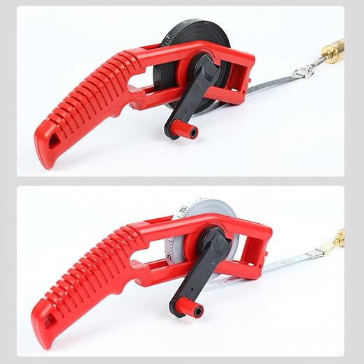 Accuracy Oil Tank Gauging Tapes Carbon Steel Oil Gauging Tape 15/20/30/50M Measuring Ruler with Brass Plumb Bob Steel Measurement Tool