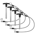 4 Pack T Handle Quick Release Pin 5/16 Inch Diameter,304 Stainless Steel Ball Locking Pin with Push Button Lanyard Usable Length 2.76"(8mm x 70mm)
