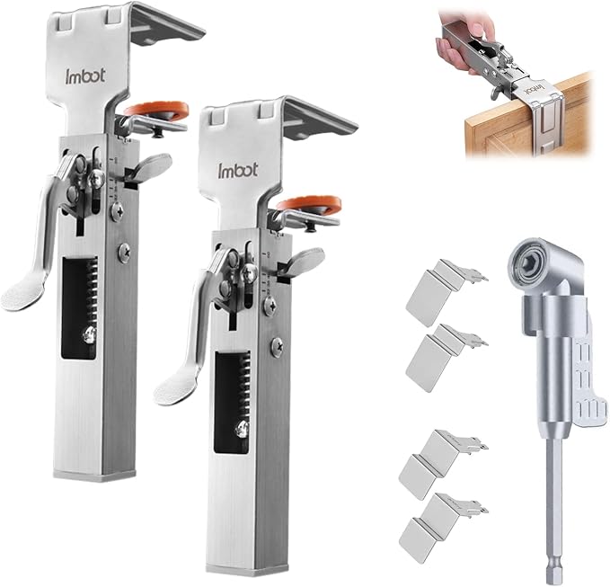 2 Pack Drawer Front Installation Clamps，Quick-Install Drawer Mounting Clips，Cabinet Installation Tool For Woodworking Cabinet Drawer Fronts Clamps, Adjustable Width 21 Mm - 50 Mm, With Batch Corners