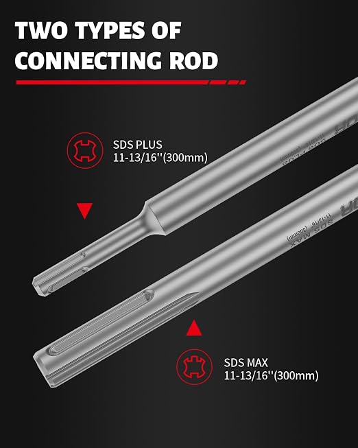 DAYDOOR Concrete Hole Saw Kit, 10-Piece Masonry Hole Saw Kit SDS Plus & SDS Max Shank Adapter, 1-3/16", 1-9/16", 2-9/16", 3-1/8", 4" Core Drill Bits Set for Brick, Cement Wall, and Stone