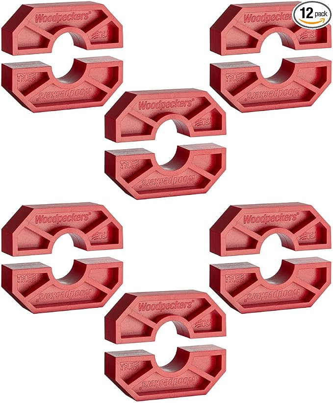 Woodpeckers Joint Bridge Clamp Pad Set, 12 Pack, USA Made, Keeps Boards Level and Equalizes Clamping Pressure - JB-22