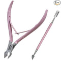 Professional Cuticle Trimmer Nail Cuticle Cutter Stainless Steel Cuticle Nippers with Sharp Blades Double Spring Manicure Tools for Nail Care Pedicure Home Spa (Rose - Pusher Included)