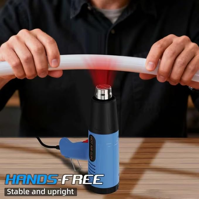Heat Gun, 110V Adjustable Hot Air Gun with 4 Nozzles, Rear Rotating Temp Control, 50-650℃ (122-1202℉）Range, Overload Protection, 4.9FT Cord Portable Handheld Heat Gun' for Crafts, Shrink Wrap