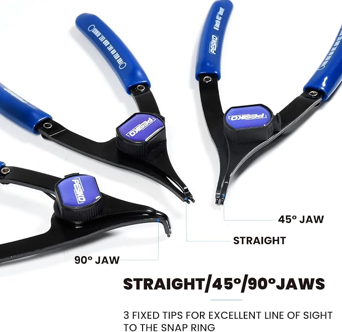 12-Piece Internal External Convertible Snap Ring Pliers Set