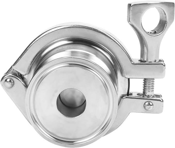 DERNORD Sanitary Check Valve - One Way Flow - 1.5" Tri Clamp Style, Stainless Steel 304, FKM Gasket (3/4 Inch Tube OD)