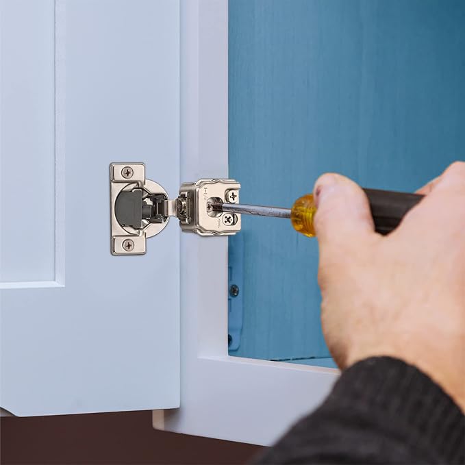 Chibery 10 Pack 1-1/4" Overlay 3D Soft Close Concealed Hinge for Face Frame Door, Smooth Slow Self Closing Hinges, Satin Nickel, Hidden 105° Open Angle Stainless Steel Hinge for Kitchen Cabinet Door