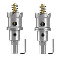 DECKRKAT 2-Pack 1-3/16" TCT Hole Saws for Hard Metal, Heavy Duty 30mm Tungsten Carbide Tipped Hole Cutters Set with Spring-Loaded Pilot Drill Bits for Stainless Steel, Metal, Iron, and Plastic.