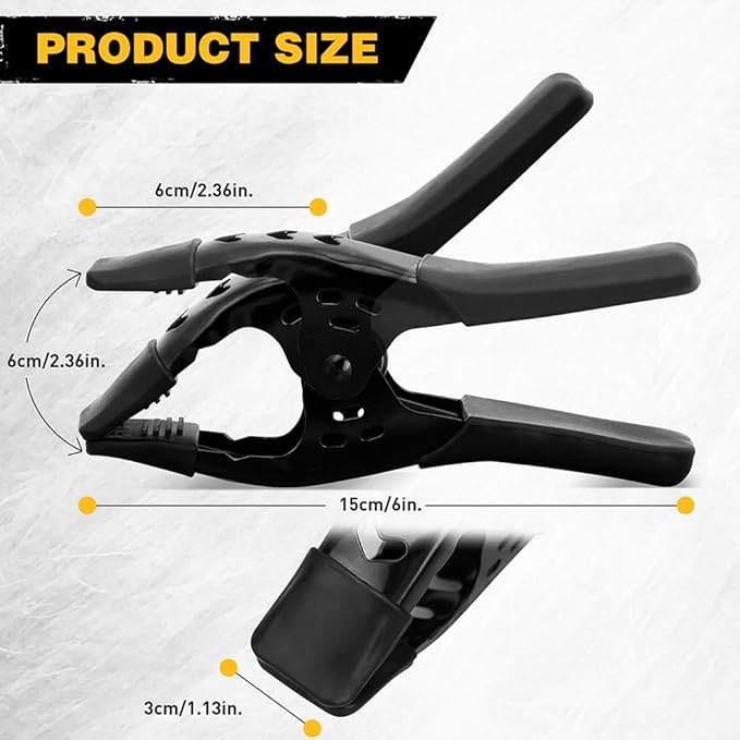 Heavy Duty Metal Spring Clamps: 12-Piece for Woodworking Spring Clamps 6-inch Tarp Clips Spring Clips Metal Clamp Large Heavy Duty Clamps for Pool Cover Backdrop Stand Clamps