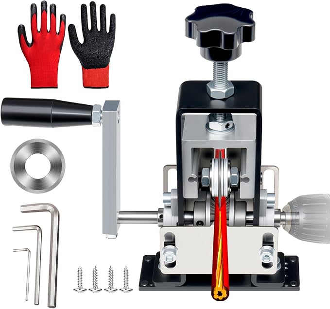 Manual Wire Stripping Machine Gauge Wire 0.06-1 inches,Scrapping Copper Wire Peeler Machine,Drill Powered Hand Crank Wire Stripper Tool for Scrap Copper Recycling