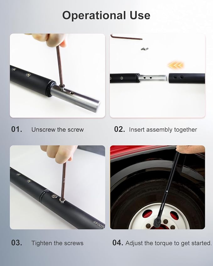 3/4 Torque Wrench 100-650 Ft-Lb – ±3% Accuracy, Reversible 48-Tooth Ratchet, Cr-V Steel, Dual Scale, 3/4" Drive Click Heavy Duty Precision Torque Wrench for Truck, RV, Heavy Equipment