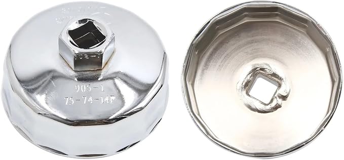 Uxcell Steel 76mm Inner Dia 14 Flutes Car Oil Filter Cap Wrench Housing Remover Tool