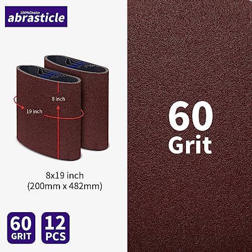12 Packs 8 x 19 inch 60 Grit Cloth Floor Sanding Belts Ideal for Sanding Commercial and Residential Flooring