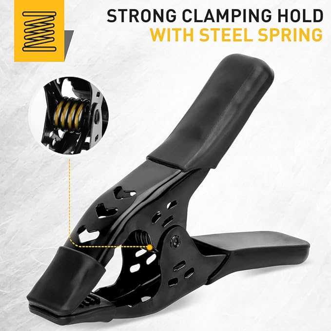Heavy Duty Metal Spring Clamps: 12-Piece for Woodworking Spring Clamps 6-inch Tarp Clips Spring Clips Metal Clamp Large Heavy Duty Clamps for Pool Cover Backdrop Stand Clamps