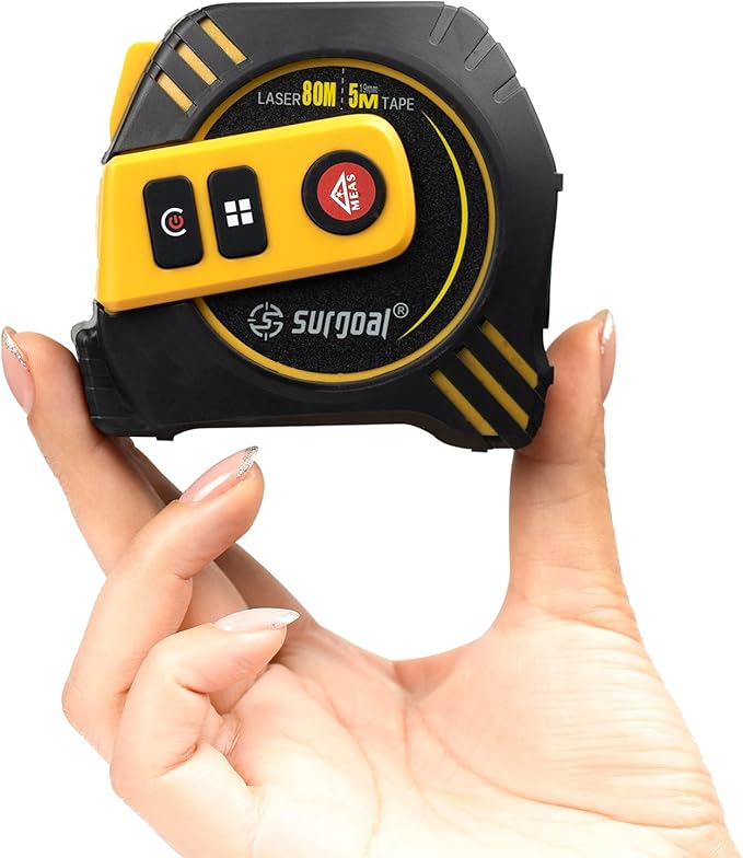 2-in-1 Laser Tape Measure 262ft Rechargeable Digital Tape Measure with Laser 16Ft Construction Measuring Tape for Woodworking and DIY, Pythagorean, Area, Volume, Ft/Ft+in/in/M Unit Magnetic Hook