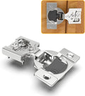 Chibery 60 Pack 3/8" Overlay 4D Soft Close Concealed Hinges for Face Frame Door, Adjustable Closing Speed, Self Close Satin Nickel, 105° Open Angle Concealed Stainless Steel Hinges for Cabinet