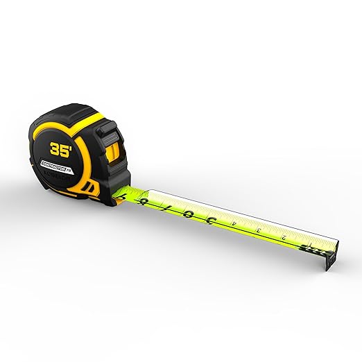 Komelon 35-Ft Contractor TS Wide blade Tape Measure with Backside Printing, Manual Lock, Long Standout (93435)