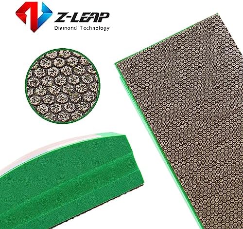 Diamond Hand Polishing Pads Arc Shape Back for Ceramic Porcelain Tile Glass Jade Stone Granite Marble Concrete Grit Mix 4Pcs