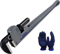 24 Inch Aluminum Pipe Wrench, 4"/100mm Adjustable Cr-Mo Jaw Opening Heavy Duty Straight Handle Plumbing Wrenches, Perfect Plumbers Tool Exceed GGG Standard