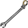 SUZUME 3/4” Flex Head Ratcheting Wrench SAE 72 Teeth Cr-V Steel with 180° Flexible Head 15K+ Cycle Locked Gears Black Nickel Coating