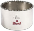 Starrett Diamond Grit Hole Saw 3" Dia, 1-5/8" Cutting Depth | Ideal For Drilling Small Diameter Holes, 5/8-18 Thread Size, XA2/XA10 Arbor Type, Silver Finish, KD0300-N