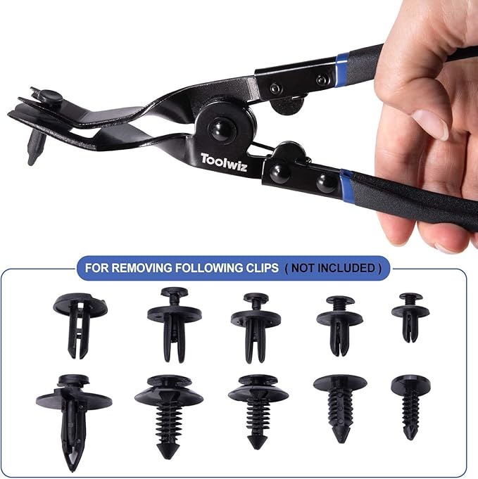 Toolwiz Panel Removal Tool Universal Auto Door Car Upholstery Trim Clip Removal Plier - Car Interior Clip Fastener Panel Pliers Automotive Prevents Damage to Trim Vehicle Dash Radio Audio Installer