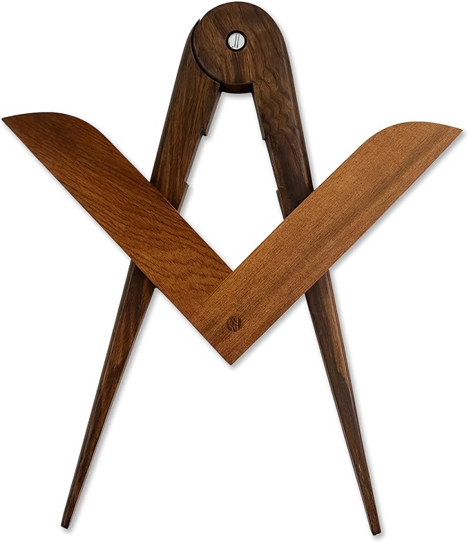 Decorative Freemason Wooden Square and Compass Set