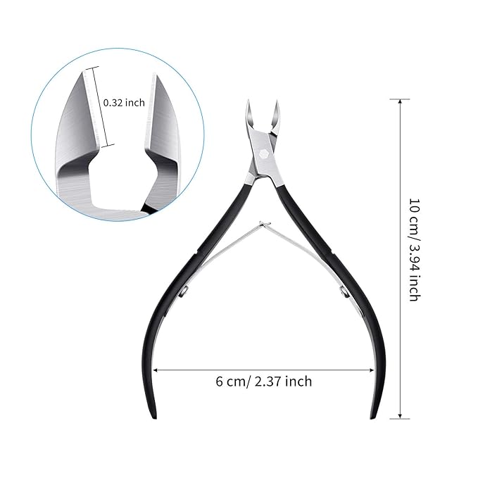 Mudder 3 Pack Black Cuticle Trimmer Nippers Cutter Tool Stainless Steel Nail Cuticle Scissors Remover with Pointed Blade Scissors Pedicure Manicure Tool for Fingernails and Toenails Nails Care