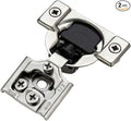 Ravinte 2 Pack 1 Pairs 1/2 inch Overlay Soft Close Hinges for Kitchen Cabinet Hinges Satin Nickel Hidden Hinges Stainless Steel Concealed Hinge self Closing