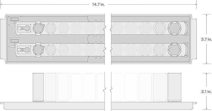 TEKTON 1/4 Inch Drive Impact Socket Set, 48-Piece | SID90112 | (4 - 17 mm), Shallow, Semi-Deep, and Deep, 6-Point, Socket Rail