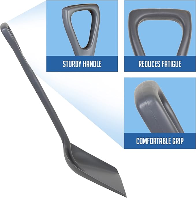 Remco 6981RG Grey Polypropylene Industrial Hygienic Shovel, 24" Blade