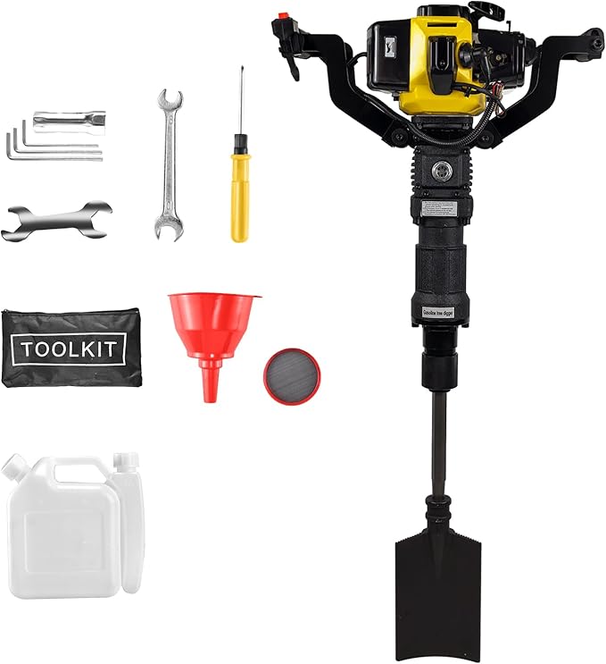 52cc Gas Powered Planting Shovel Digger, 2-Stroke Planting Auger for Tree & Fence High Torque, Portable Earth Drill for Farm, Garden & Landscaping – Shovel & Spade Alternative