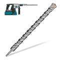 1/2 Inch x 24 Inch SDS Plus Rotary Hammer Drill Bit, Cross Tip Double Threaded Carbide Tipped for Concrete, Brick, and Stone (1/2" x 8.5" x 24")