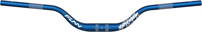 Funn Upturn High-Rise Mountain Bike Handlebar with Bar Clamp 35mm and Width 800mm, Durable and Lightweight Alloy Riser Handlebar for MTB and BMX Bike, Rise 75mm MTB Handlebar (Blue)