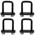 4 Pack Square U-Bolt for Trailer- Fits 1.75 Inch Wide Leaf Springs, Galvanized Steel Clamp Set, Secure Fit for Truck, Boat and Trailers, Black