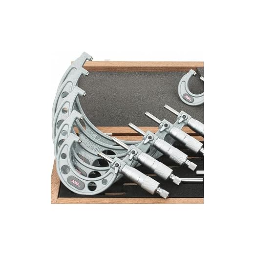 SPI 17-635-4 Calibrated Mechanical Outside Micrometer Set: 6 Micrometers, 0 to 6 inch Range
