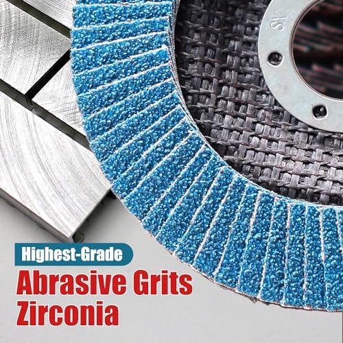 EZARC Zirconia Flap Discs 40 Grit, 4-1/2 x 7/8-Inch, Type 29, 50-Pack