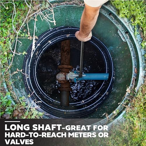 HOMESTEAD 28" Water Meter Key - Steel T Handle, Water Key Shut Off Tool with U-shaped Head
