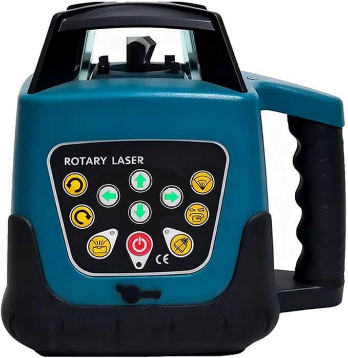 Rotary Laser Level Kit, 360 Degree Automatic Self Leveling Green Beam Horizontal Vertical Laser Transit, 500m Working Range for Construction, Building, Surveying - Blue