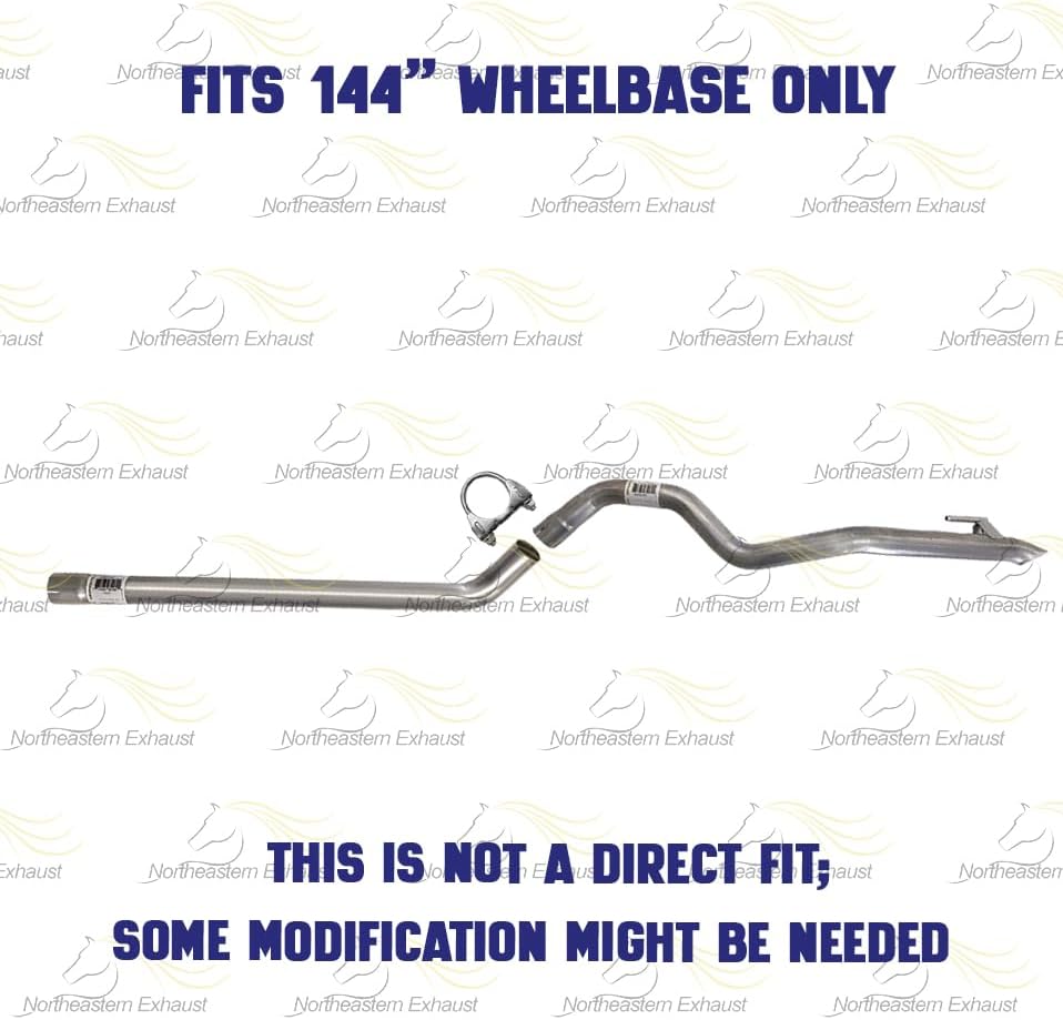 Northeastern Exhaust | Stainless Steel Exhaust Tail Pipe Compatible for Dodge Sprinter 2500/Mercedes Sprinter 2500 3500 2007-2012 3.0L - 144" WB - Includes Clamp | Automotive Replacement Part