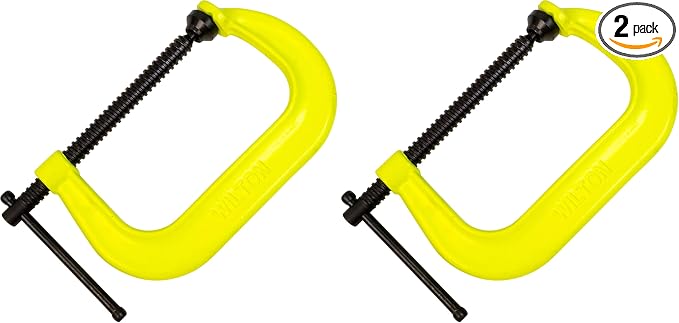 Wilton Hi-Vis C-Clamp, 6-1/16" Opening, 4-1/16" Throat, 6600 Lbs. Clamping Force (Model 406-SF) (Pack of 2)