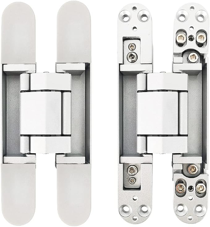 Invisible Hinge Concealed Door Hinges Heavy Duty Hidden Hinge up to 176 Pound Doors 3-D Adjustable 7 inch Silver - 1 Pair