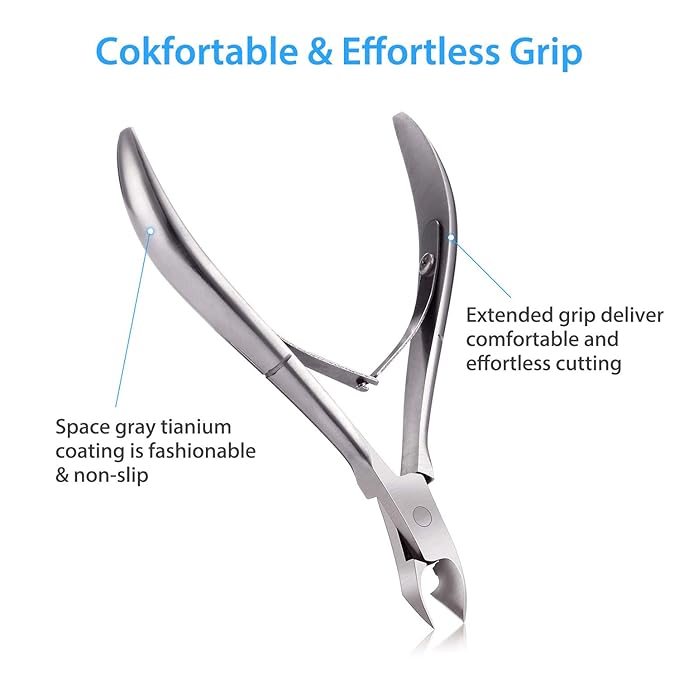 Mudder 3 Pack Silver Cuticle Trimmer Nippers Cutter Tool Stainless Steel Nail Cuticle Scissors Remover with Pointed Blade Scissors Pedicure Manicure Tool for Fingernails and Toenails Nails Care