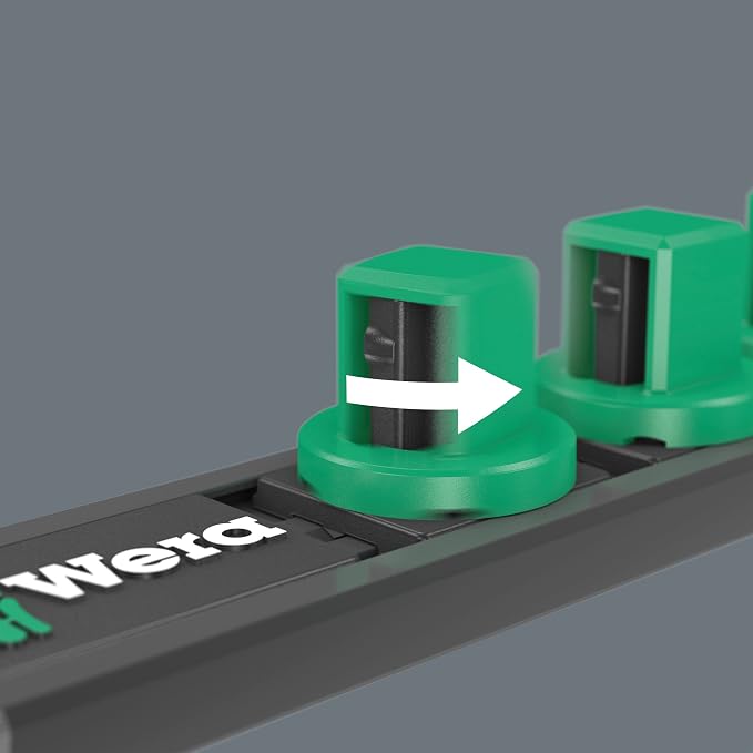 Magnetic sock rail B 4 sock set 3/8" drv 9 pieces | 3/8" Magnetic Socket Set with Color Coding & Rail Storage