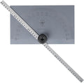 PEC Tools Stainless Steel Angle Protractor with Double Graduation, 6" Blade Length, 0-180 Range, Rectangle Head with Graduated Ruler, Made in USA