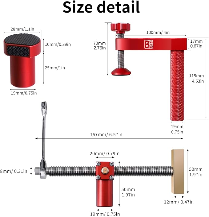 Bench Dogs Clamp Set for 3/4 Inch (19mm) Workbench Dog Holes, 8 Pack