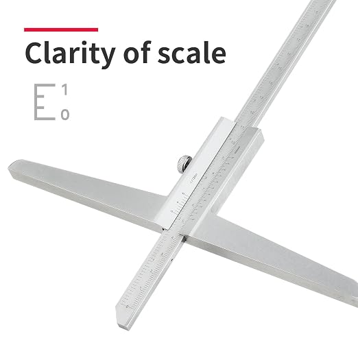 0-300 mm/12 inch Extended Base Depth Caliper Stainless Steel Precision Measuring Tool Dual Scale for deep Holes, Grooves, Machining DRINYOUNG (Depth Calipers 300 Long (Bridge Length 200)